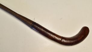 Hockey - c.1910 Hockey Stick with leather covered head, twine handle measures 92cm in length, with