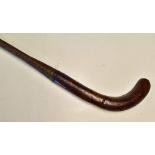 Hockey - c.1910 Hockey Stick with leather covered head, twine handle measures 92cm in length, with