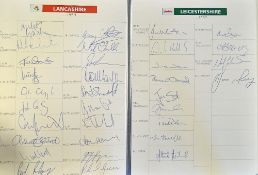 Cricket - 1997 County and Tour Signed Team Sheets to include Derbyshire, Durham, Essex, Glamorgan,