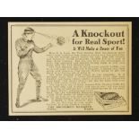 Boxing - A Knockout for Real Sport! Boxing Advert - the Yale Shadow Ball a small paper advert that