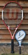 Tennis - Giant 'Wilson' Tennis Racket Shop Display a K 6.1 95 N Code Model, with black leather