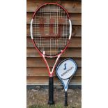Tennis - Giant 'Wilson' Tennis Racket Shop Display a K 6.1 95 N Code Model, with black leather