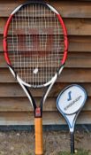 Tennis - Giant 'Wilson' Tennis Racket Shop Display a K 6.1 Tour Model, Arophite black, with orange