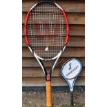 Tennis - Giant 'Wilson' Tennis Racket Shop Display a K 6.1 Tour Model, Arophite black, with orange