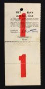 Cricket - 1964 England v Australia Test Match Ticket for day 1 at Lord's on 18th June.