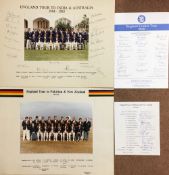 Cricket - Signed 1984/85 England Tour to India & Australia Photograph with signatures in pencil to