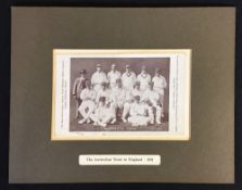 Cricket - 1921 Australian Team in England Postcard with framed card display. Postcard not attached