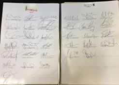 Cricket - 2009/10 Cricket County Signed Team Sheets including Lancashire, Glamorgan, Warwickshire,