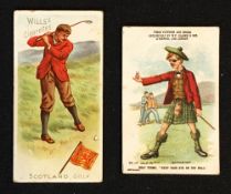 2x rare and early Cigarette golf cards - to incl Wm Clark and Son "Copped Terms-Keep Your Eye on The