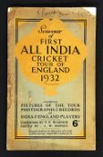 Cricket - 1932 First All India Cricket Tour of England Souvenir Booklet including fixtures of the