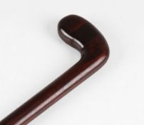 Interesting original Sunday golf club walking stick - wooden blade style putter with dark stained