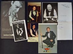 Snooker - Selection of Snooker player Autographs includes Fred Davis photograph and letter, Ray