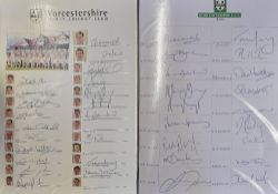 Cricket - 2001 County and Tour Signed Team Sheets to include Derbyshire, Durham, Essex, Glamorgan,