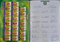 Cricket - 2002 County and Test Signed Team Sheets to include Derbyshire, Durham, Essex, Glamorgan,