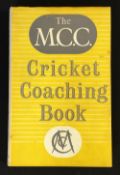 Cricket - The M.C.C. Cricket Coaching Book 1957 reprint with dust jacket. Inner rear of dust