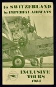 Aviation - To Switzerland By Imperial Airways 1934 Pamphlet - Illustrating their then new Handley-