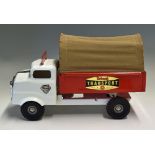 Large Tinplate Triang Transport Truck/Lorry made in England a white and red truck, comes with