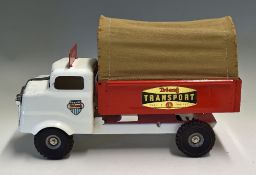 Large Tinplate Triang Transport Truck/Lorry made in England a white and red truck, comes with