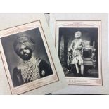 India - Maharajah prints in folio - A ribbon-tied portfolio of portrait photographs reproduced