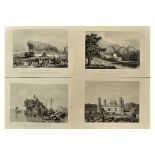 India - 19/20th Century Lithographs depicting The Hill Fortress of Gwalior, Fortress of Bawrie, in