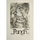 Large 'PUNCHinello' Poster depicting text with image of Punch above. Printed on good quality art