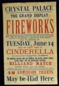 "Champions Billiard Match Between William Cook And John Roberts" At The Crystal Palace Poster