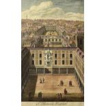 18th Century St Thomas's Hospital Copper Plate Print - in colour, depicts the Hospital and the