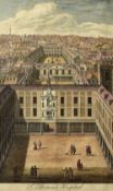 18th Century St Thomas's Hospital Copper Plate Print - in colour, depicts the Hospital and the