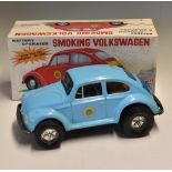 Aoshin Tinplate Smoking Volkswagen Battery Operated Toy - No 1-150, made in Japan, 'Stop and Go