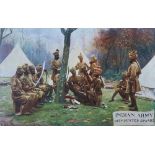 WWI Indian Army Postcard - A vintage First World War military postcard of dismounted sowars of the