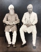 India - Photo of Sikh Scholar Bhai Kahn Singh Nabha - Large rare early photograph during the British