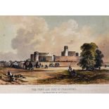 India - The Town and Fort of Ferozepore coloured lithograph 1846 by Henry Pilleau - published by
