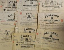 Alliance Assurance Company, London (1824-1965) Policy Documents to include a large selection of