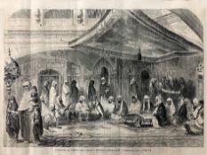India - French Engraving of the Golden Temple - A fine engraving showing the interior of the Sikh
