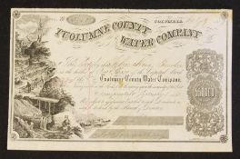 Tuolumne Water Company Share Certificate 1859 - A California Company established in the goldfields