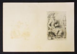 W. Heath Robinson Etching - with 'Frothfinders' Federation Eight Dinner Menu Christmas 1908' to