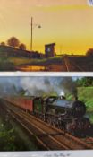 Railway Colour Prints to include Severn Valley railway at Arley station, Branch Line Halt-Twilight