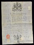 1894 British Passport - for travelling on the continent, with official stamps, printed and completed