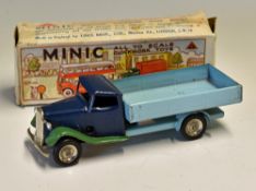 Triang Minic Clockwork 'Delivery Lorry' Toy made in England, in blue with original box (fair) and in