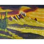 American Serial Killer - Original Artwork - John Wayne Gacy (1942-1994) 'High Country Sunset' Oil