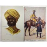 India - Sikh and Indian Officer WWI Postcard Two postcards showing Sikh soldiers and, 1st Duke of
