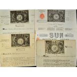 Sun Fire Office Insurance Policies - 1772, 1818, 1828, 1881, 1887 and 1897 - printed and completed