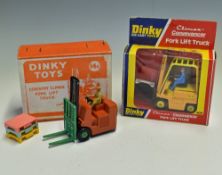 Dinky Diecast Toys 'Coventry Climax Fork Lift Truck' 14c made in England by Meccano, with pallets,