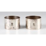 Pair of Silver RAF Napkin Rings stamped with a crown above AM (2)