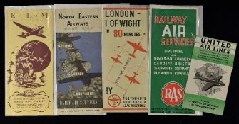 Aviation Collection of Five 1930s Brochures - to include United Air Lines 1933. Three-fold