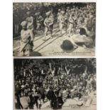 India - Sikh Band & Pipers marching in France Two French postcards showing Sikh soldiers marching