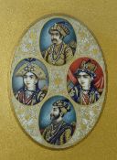 Indian Miniature of Jahangir - Depicts Jahangir to top with two women below and an elder man