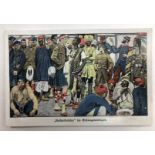 India - Sikh and Allied Prisoners WWI Postcard A German propaganda postcard showing a Sikh