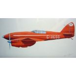 The De Havilland DH.88 'Comet' Coloured Drawing signed by the artist depicts 'Grosvenor House G-ACSS