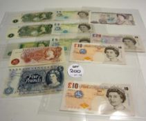 12x British Queen Elizabeth II Banknotes to include £1 notes up to £20 notes with various dates -